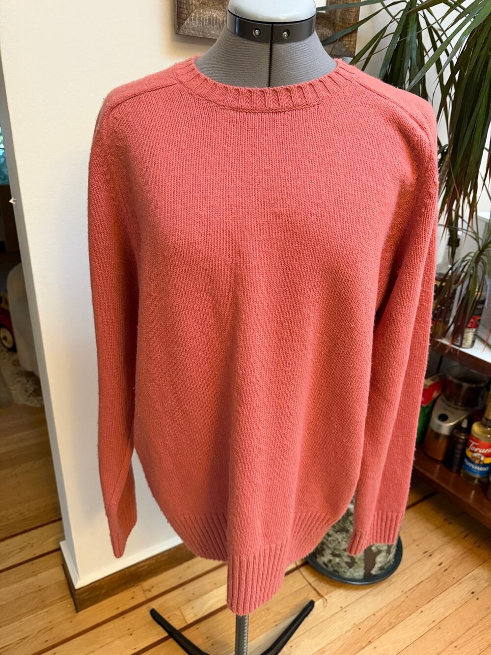 Edmmond Studios Coral Pink 100% Wool Knit Sweater Crewneck